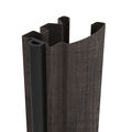Façade de placard coulissante 2 portes décor noir intense, décor bois fumé brut