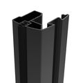 Façade de placard coulissante 2 portes effet cuir carbone, verre laqué noir