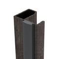Façade de placard pliante 1 porte décor bois fumé brut, décor noir intense