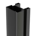 Porte de séparation coulissante et rail applique H2040 x L830 mm - Miroir Plomb, verre laqué noir