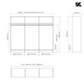 Amenagement 3 espaces, profondeur 500 mm,  Blanc Mat, 3 tringles - 3 étagères