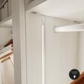 Aménagement 2 espaces, profondeur 550 mm,  Pin Blanc Vieilli, 2 tringles - 6 étagères - 2 tiroirs