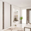 Façade de placard coulissante 2 portes décor blanc mat, décor capanna brun