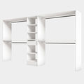 Aménagement Blanc Mat - 1 colonne - 5 tablettes - 4 penderies - 1 tiroir
