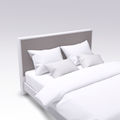 Tête de lit de 140 cm Blanc Mat et Moka