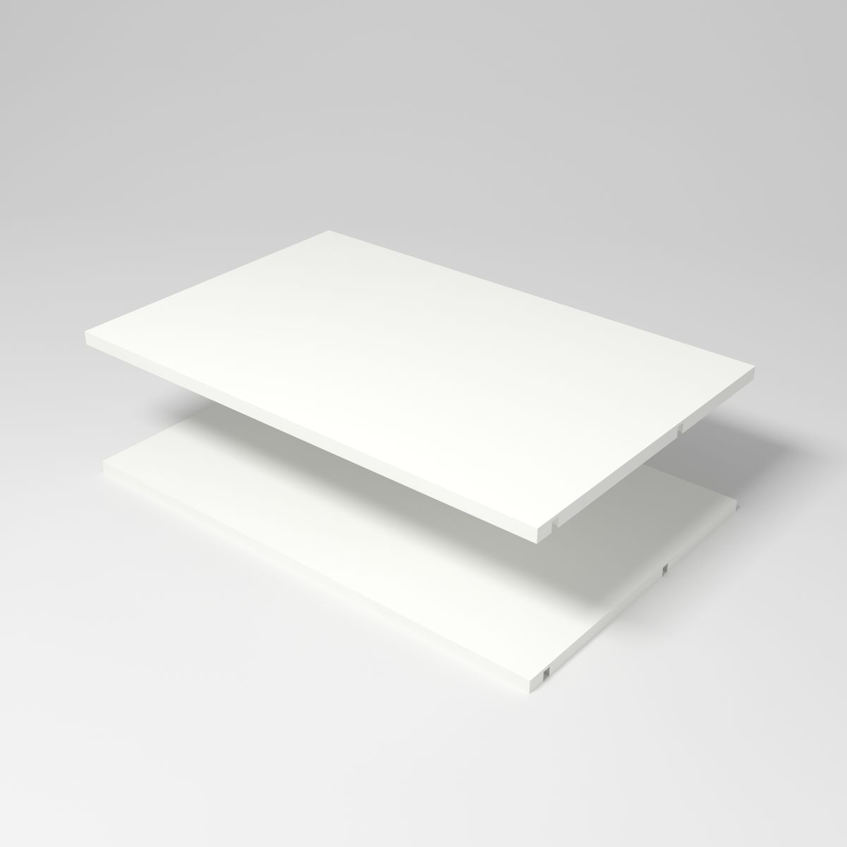 Lot de 2 tablettes mobiles pour caisson d´angle Largeur 773 x 988 mm, Blanc Mat