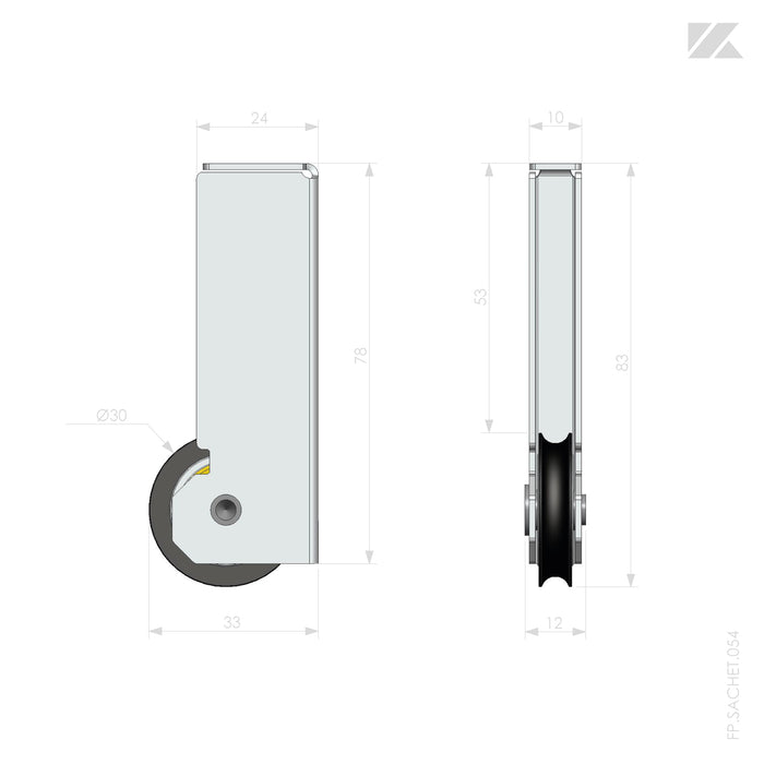 2 Roulettes briquet - Coulissant Acier – Kazed