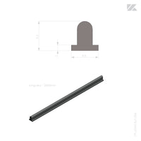 2 Joints amortisseurs - Coloris Noir - 2800 mm à recouper - Coulissant Alu